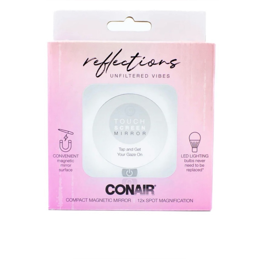 Conair Compact Mirror with LED Light Touch Screen Reflections Unfiltered Vibes
